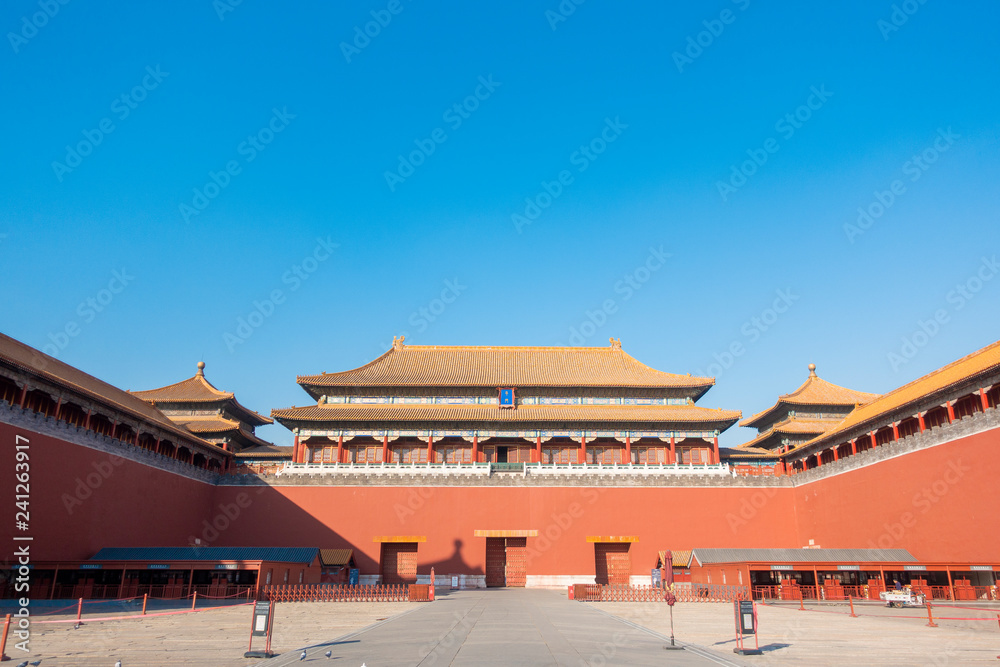 Naklejka premium BEIJING, CHINA - DECEMBER 24, 2018: Forbidden City in Beijing