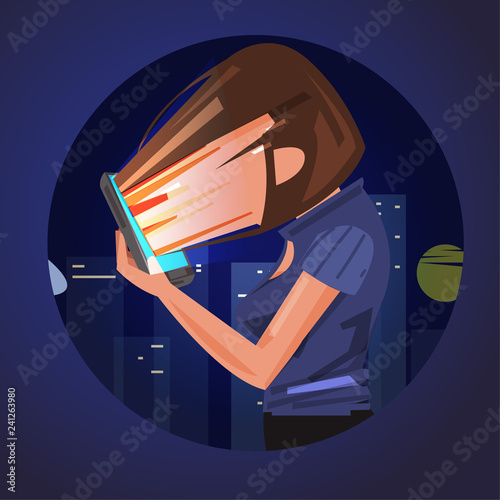 Smartphone addiction - vector