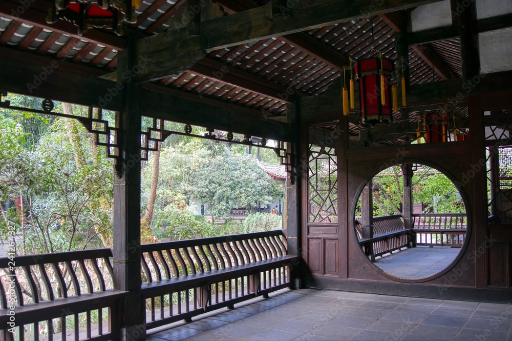 Chinese old-style terrace in Chengdu, China