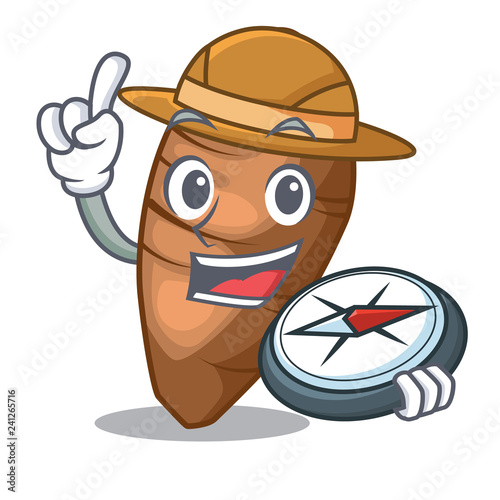 Explorer taro tuber isolated in the mascot photo