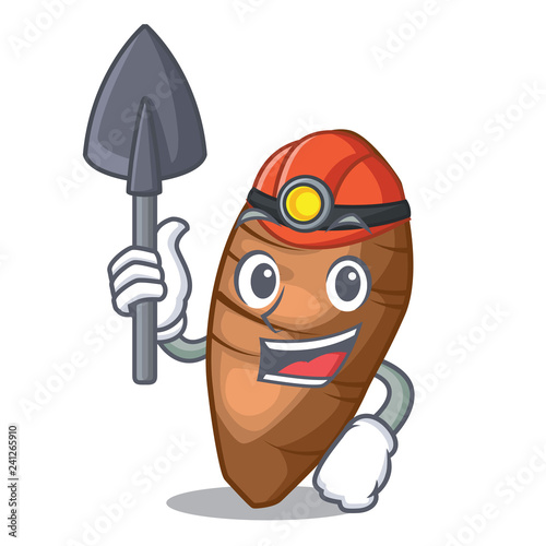 Miner taro tuber isolated in the mascot photo