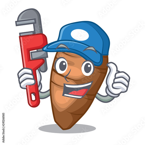Plumber sliced taro on shape cartoon funny