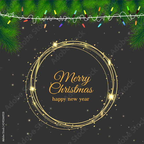 Christmas Greeting Card. Merry Christmas Party design with holiday