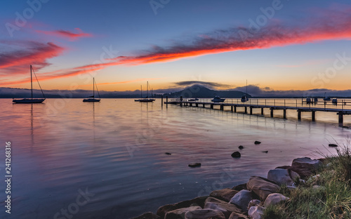 Sunrise and Low Clouds on the Bay