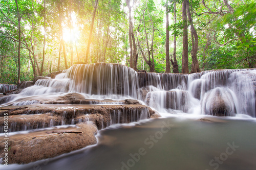 Waterfall in western forest of Thailand.