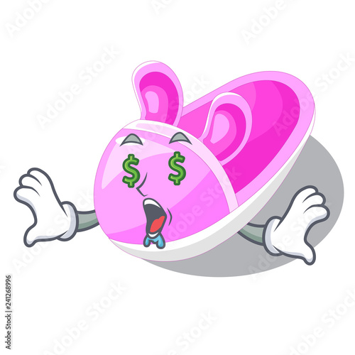 Money eye baby shoes isolated in the mascot