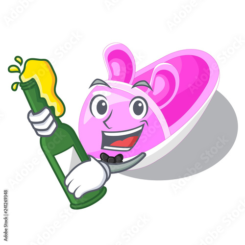 With beer baby shoes isolated in the mascot