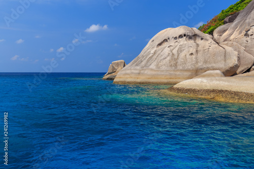 Similan Islands Beautiful tropical sandy beach and lush green foliage on a tropical island  thailand