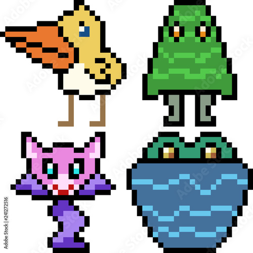 Printvector pixel art monster icon