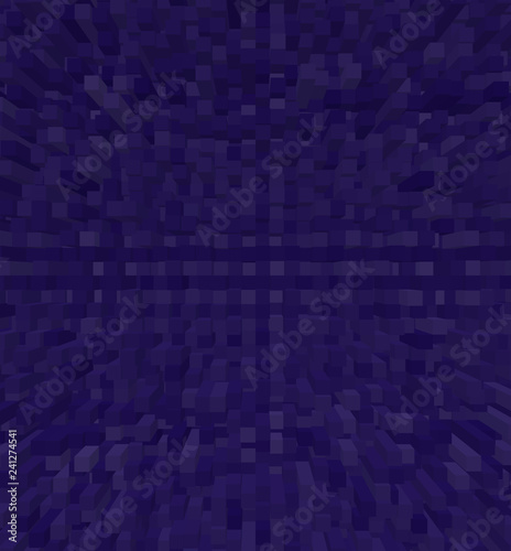 Shades of navy blue geometric block 3D pattern