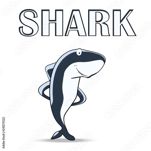 funny shark on a white background vector