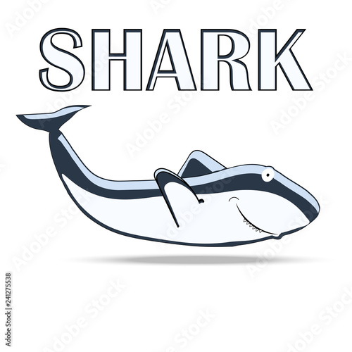 funny shark on a white background vector