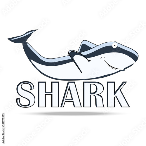 funny shark on a white background vector