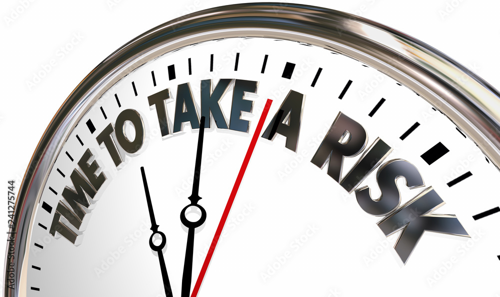 Time to Take a Risk Chance Clock Words 3d Illustration Time to Take a Risk Chance Clock Words 3d Illustration