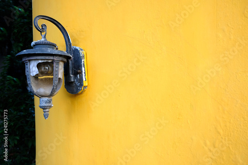 Vintage Lamp and The Yellow Wall