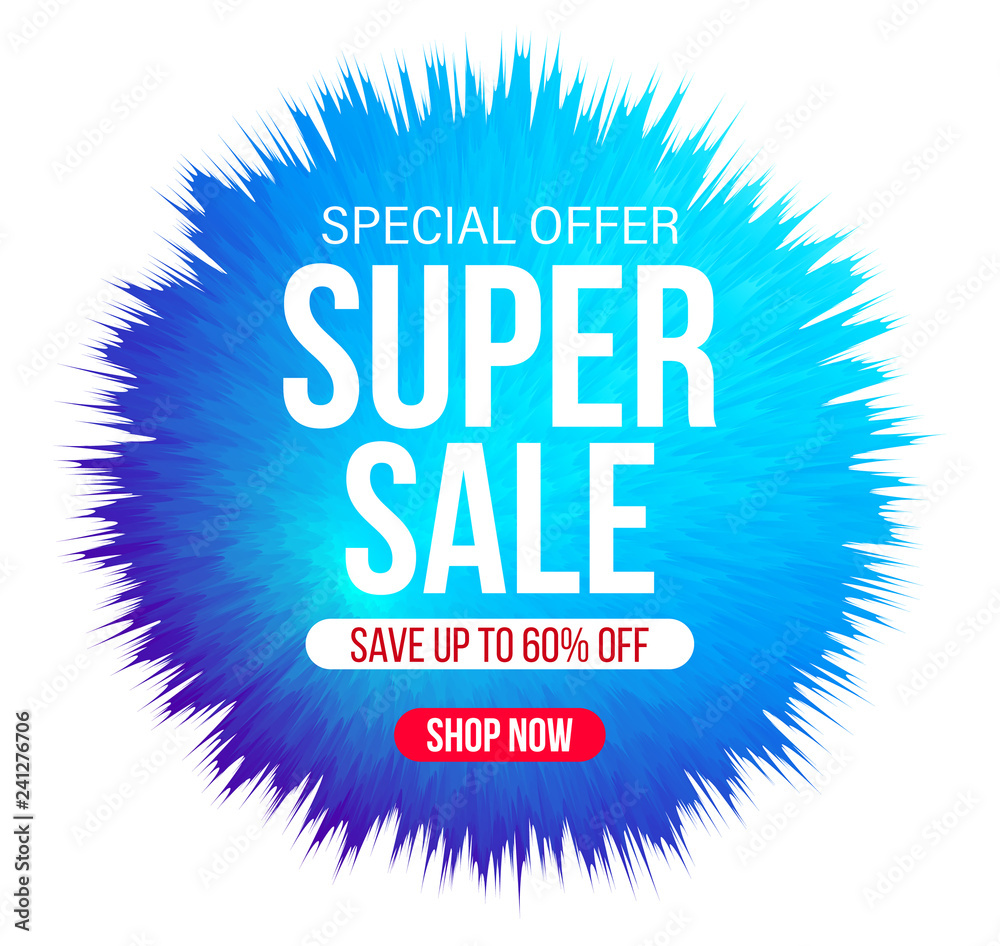 Abstract sale banner for special offers, sales and discounts. 60% off. Vector illustration - obrazy, fototapety, plakaty 