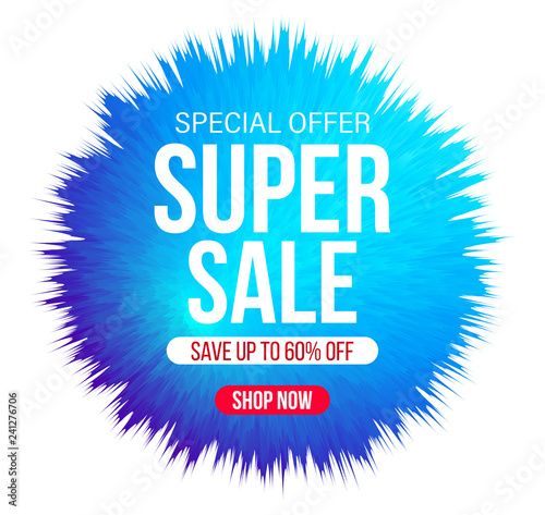 Abstract sale banner for special offers, sales and discounts. 60% off. Vector illustration