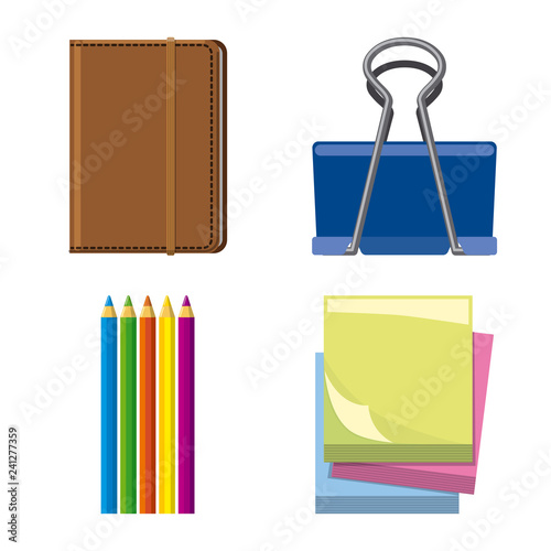 Vector design of office and supply sign. Set of office and school vector icon for stock.