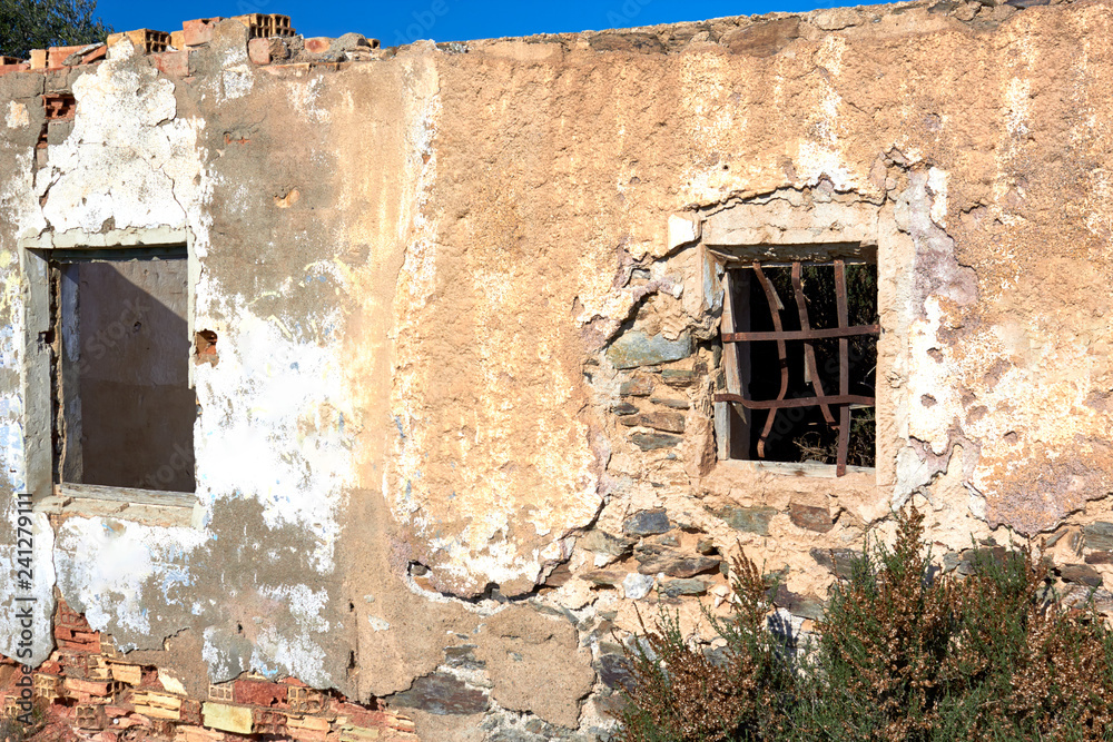 Broken old stone house. Broken old stone house.