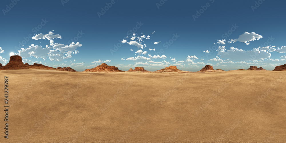 360 Grad Panorama mit einer Wüstenlandschaft - obrazy, fototapety, plakaty 