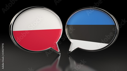Poland and Estonia flags with Speech Bubbles. 3D illustration Free Download Poland and Estonia flags with Speech Bubbles. 3D illustration - GFXLoad
