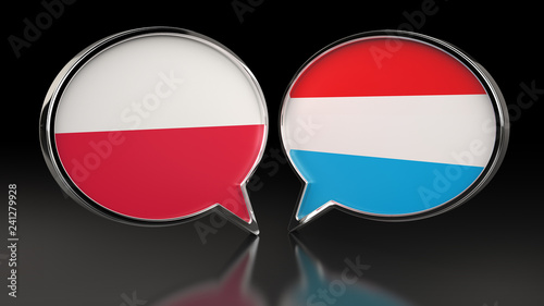 Free Download Poland and Luxembourg flags with Speech Bubbles. 3D illustration - GFXLoad