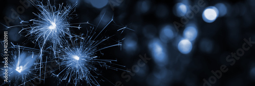 Canvas Print Sparklers, background, panorama, new years eve