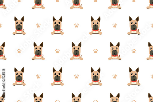 Vector cartoon character great dane dog seamless pattern for design.