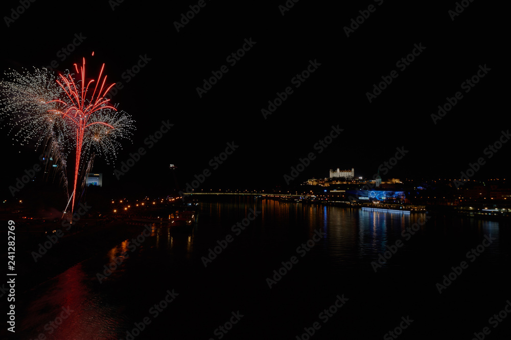 Fireworks in Bratislava, New Year 2019 Fireworks in Bratislava, New Year 2019