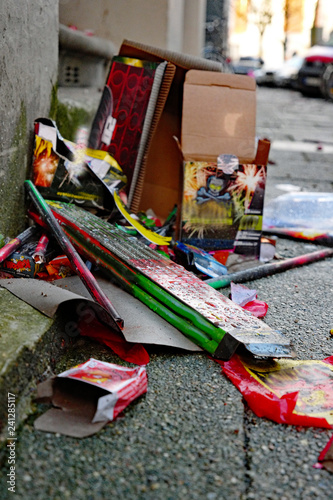 Silvester Müll in der Stadt