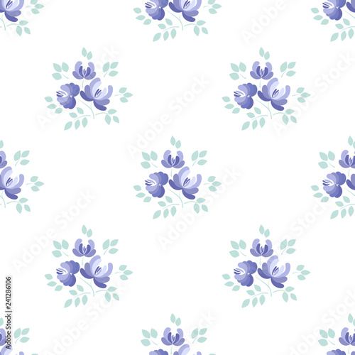seamless pattern with purple flowers. vector illustration.