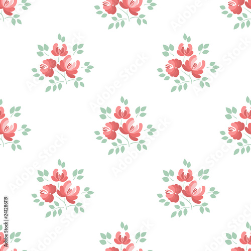 seamless pattern with abstract flowers on a white background. vector illustration.