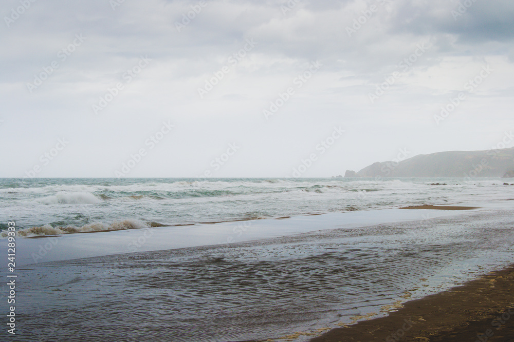 The incredible seascaping view of beach with blue sea in morocco in summer The incredible seascaping view of beach with blue sea in morocco in summer