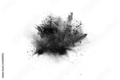 particles of charcoal on wh...