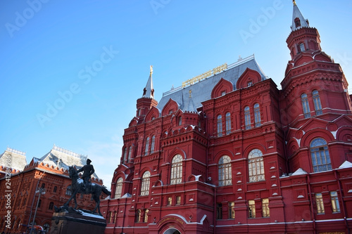 Moscow, Russia - December 16, 2018: The State Historical Museum in Red Square against the clear sky