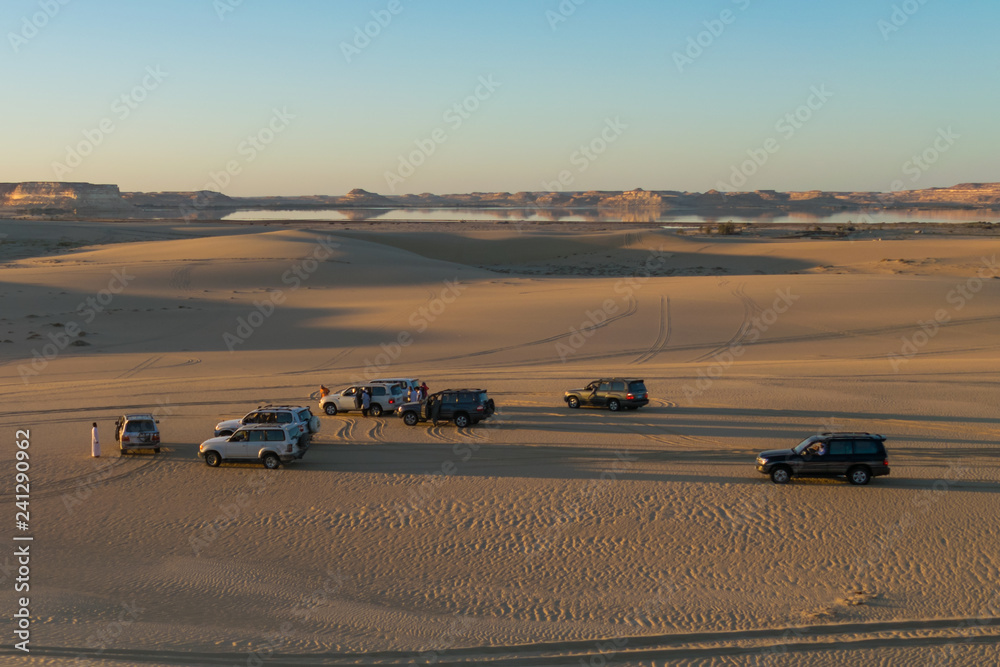 Obraz premium wonderful adventure Safari trip by 4x4 cars in Siwa desert , Egypt