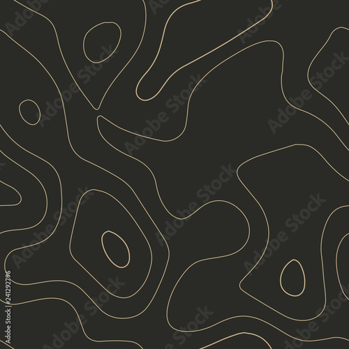 Amazing topography. Admirable topography map. Seamless design. Appealing tileable isolines pattern, vector illustration.