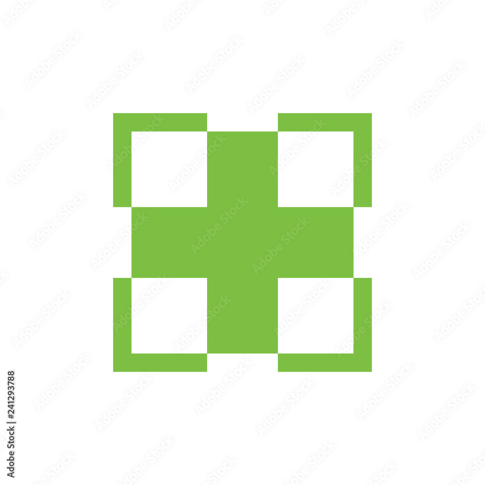 Obraz premium plus medical square geometric arrows logo vector