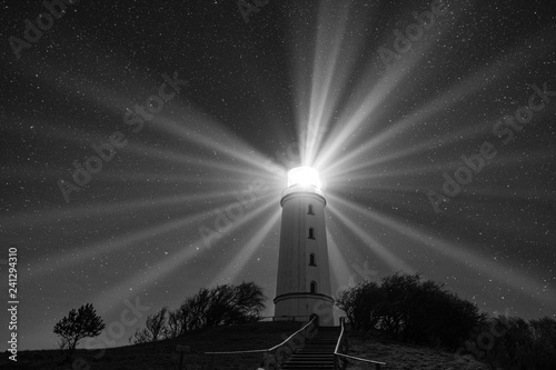 Leuchtturm Dornbusch s/w, Hiddensee