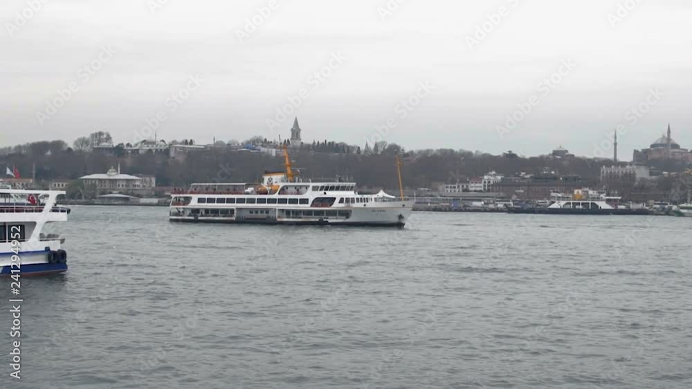 View of the city from the water. Sea port in the city. HD View of the city from the water. Sea port in the city. HD