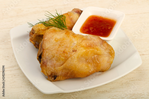 Baked chicken leg