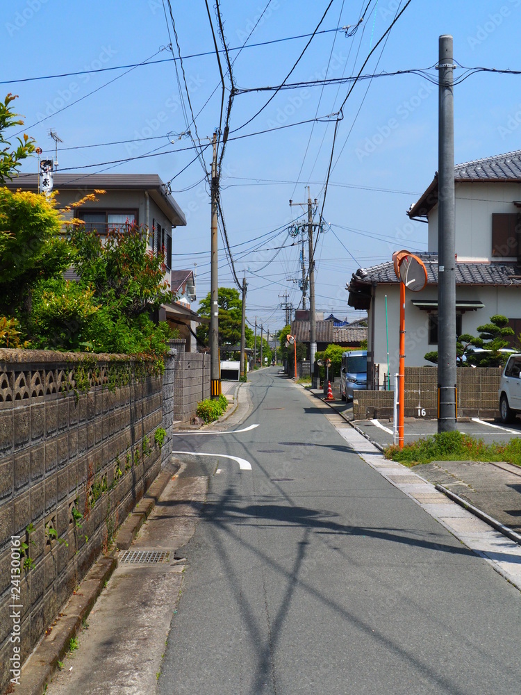 Typical Japanese suburban road