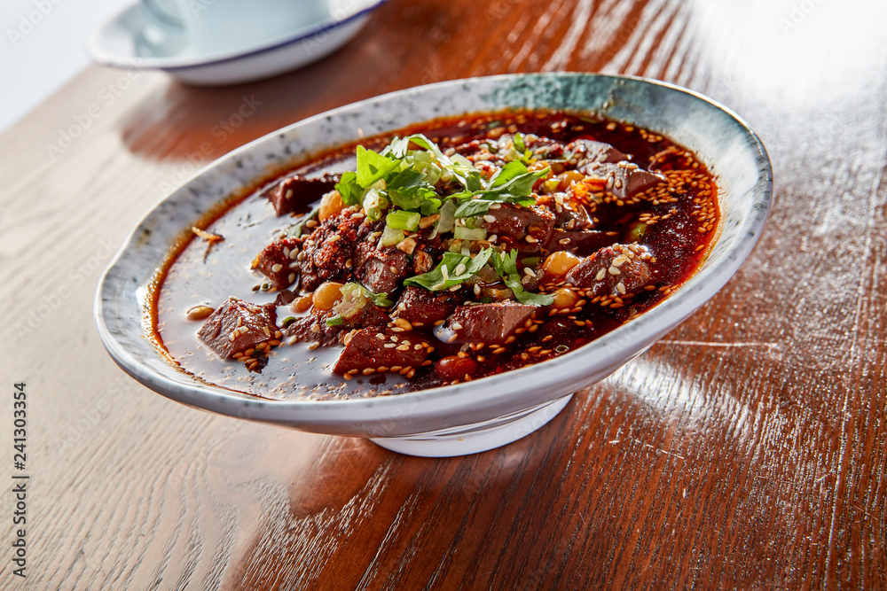 Chinese Sichuan cuisine spicy duck blood Chinese Sichuan cuisine spicy duck blood