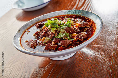 Chinese Sichuan cuisine spicy duck blood
