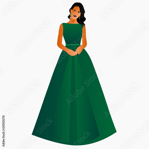 Fashion girl silhouette in wedding dress for your design