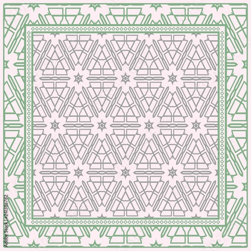 Ornamental Floral Print With Color Mandala. For Design Of Carpet, Shawl, Pillow, Cushion. Vector Illustration