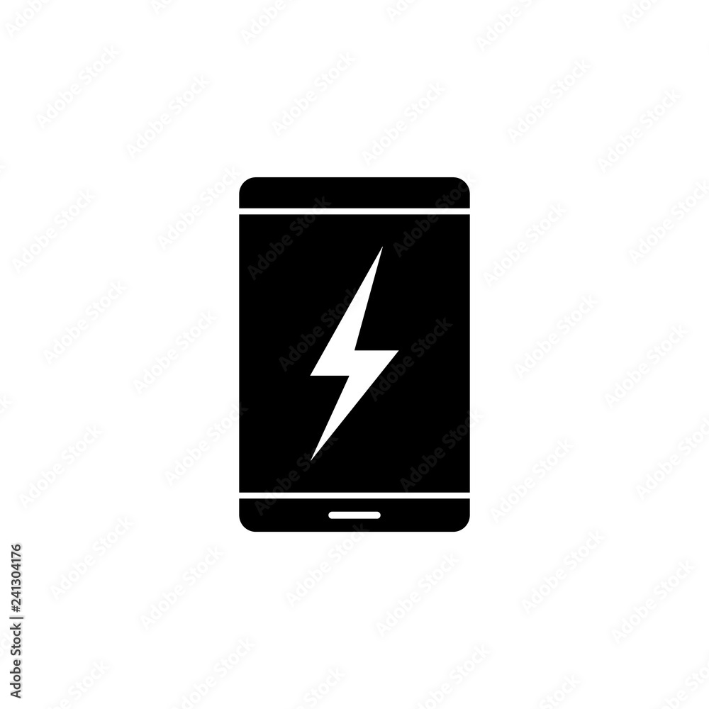 smartphone, lightning, energy icon on white background. Can be used for web, logo, mobile app, UI, UX smartphone, lightning, energy icon on white background. Can be used for web, logo, mobile app, UI, UX