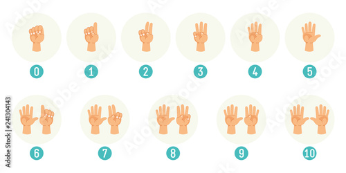 Vector Illustration Of Counting Hand