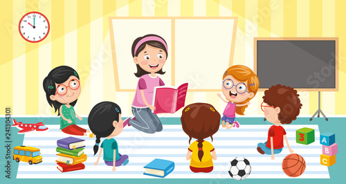 Vector Illustration Of Classroom