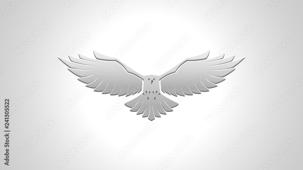 Obraz premium Silver Falcon Vector Image Background